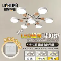 在飛比找ETMall東森購物網優惠-【聚美照明】6+1頭吊燈 led吸頂燈 客廳燈臥室燈餐廳燈房