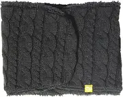 [North Peak] NP-6395 BK Neck Warmer, Skiing, Playing in the Snow, Kids, Juniors, Children, (Reversible Knit x Boa/Knit, Fleece, Boa 3-Layer Structure/Magnetic Button for Easy Removal)