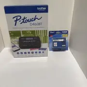 Brother - P-touch PT-D460BT Wireless Label Printer - Black With 2 Pack 1/2 Label