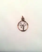 Copper Pendant Hollow Tree of Life w/Swing TOL Hand Made Crafted Wire Wrapped US