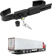 QWORK Shipping Container Lock, 9.8" to 17.3" Adjustable Semi-Trailer Box Door Lock, Heavy Duty Steel Cargo Door Lock, Warehouse Door Lock, Site Office Door Lock with 2 Keys and Cover Lid
