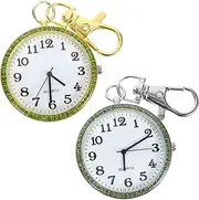 [OATIPHO] 2pcs Pocket Watch Clip Watch Watches Bag Charm Watch Digital Watch for Men Fob Watch Gold Watch Carabiner Digital Watch Digital Watch for Women Watch Lapel Pin Zinc Alloy