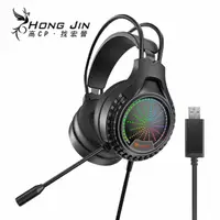 在飛比找momo購物網優惠-【Hongjin】HJ-G201 RGB耳罩式耳機