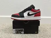 Nike Air Jordan 1 Low Bred Toe (GS) Size 6.5Y/8W - 553560-612