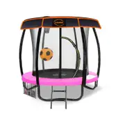 Kahuna Trampoline 6ft With Basketball Set & Roof - Pink