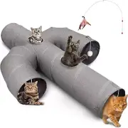 Cat Tunnel Sturdy Oxford Fabric Cat Tunnel Toy, Cactus Shape Collapsible