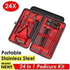 24PCS/Set Tools Pedicure Kit Stainless Steel Nail Grooming Clippers Manicure New