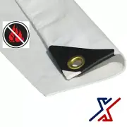 8 x 16 White Color 12 Mil Fire Retardant Heavy Duty Tarp / Canopy by X1Tools