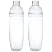 2pcs Cocktail Shaker Drink Mixer Hand Shaker Cup with Scales (1000 Cc/ 33.81 Oz)