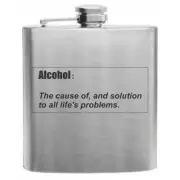 Alcohol Definition Stainless Steel Hip Flask 6oz