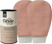 GHAR SOAPS Exfoliating Gloves For Body | Scrub Gloves For Dead Skin Pack of 2 (Pink)