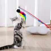 Cat Feather Mouse Stick Toy Kitten Playing Rods Pet Toys L9T Interactive B1R2