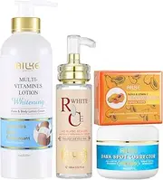 AILKE Whitening 4-In-1 Skin Care Set, Moisturizes, Clean Skin, Remove Dark Spots, Smooth, Even Skin Tone, Increase Skin Radiance Range For All Skin Types