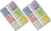 HONMEET 2 Boxes Nail DIY Diamond Decor of Flat Back Craft Gems for Manicure Art Unique Dazzling Nail Accessories for DIY Decoration and Salon Use