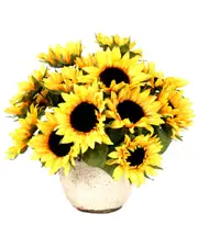 Creative Displays Yellow Sunflower Floral Arrangement In A Ceramic Vase