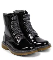 [Pom d'Api] Pom d'Api Sid Ranger patent leather lace-up boots UK 1 black