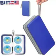 Blue 96 Disc CD Case Holder DVD Storage Wallet Bag Portable VCD Organizer Bag
