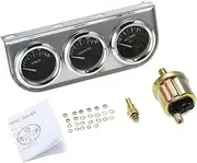 52MM Oil Pressure Celsius Water Temperature Gauge Voltmeter Chrome 3 in 1 Gauge Kit Car cycle Meter1