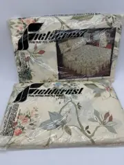 Vintage Fieldcrest Percale Sheet Full Fitted and Flat FLORAL SUITE Flowers NOS