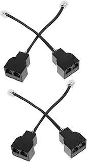 SWOOMEY 2sets Telephonenumber Splitter Adaptor Rj11 Adapter Double Adaptor for Home Phone Jack 2pcs*2