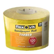 Flexovit 115mm x 15m 120 Grit Timber Sandpaper Roll