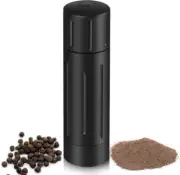 Pepper Grinder Mill, Professional Grade Aluminum Manual Black