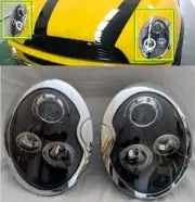 R53 MINI Cooper S JCW LED Angle Eye Projector Headlights 2004 - 2006 LCI RHD