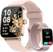 Smart Watch for Women, 1.85" HD Smartwatch (Answer/Make Calls) with Heart Rate/Sleep/SpO2 Monitor, 100+ Sport Modes, IP68 Waterproof Fitness Watch Compatible iPhone/Samsung/Android