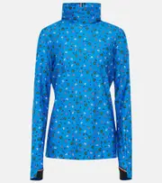 [Moncler Genius] Moncler Genius x Naj-Oleari 3 Moncler Grenoble printed turtleneck ski top UK 10 blue