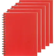 Spirax 511 Notebook Spiral Bound Hard Cover 200 Page 225x175mm (Red) [5 Pack]