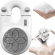 Electric Body Brush, Wall Mounted Back Scrubber with 8.5-16 cm Adjustable Height and 2 Speed Adjustable, 360° Automatic Rotating, Back Bath Brush with Silicone Brush Head for Shower White 2600mAh