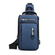 Men Usb Chest Bag Casual Shoulder Bag With Charging Port