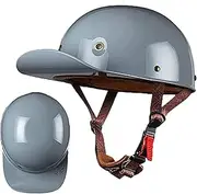 Retro Baseball Cap Modeling Motorcycle Helmet Adult Fashion Cool Skull Cap Half Helmet DOT Certified Bike Cruiser Motorcycle Open Face Helmets for Men Women