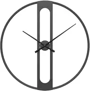 Outdoor Large Metal Garden Wall Clock, Silent Non Ticking Vintage Retro Style Wall Clock for Living Room Garden Bedroom Lounge Hotel Garden (Black 50cm)
