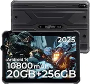 R10 Pro 2025 Rugged Tablet Android 14-10.1 Inch HD+ 10800mAh Waterproof Tablet, 20GB RAM+256GB ROM/1TB TF Outdoor Tablets, 13MP+5MP Camera Octa-Core IP68&IP69K/4G-LTE/5G WiFi/Face ID/GPS/OTG