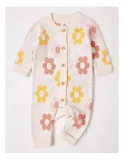 [Jack & Milly] Cass Essential Knit Flower Coverall in Oat Marle