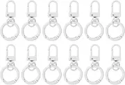 uxcell 12 Pcs Lobster Claw Clasp, Colorful Metal Keychain Clasp Swivel Hooks with Spring Key Rings Trigger Clips for Bag Door Key Chains DIY Craft Jewelry Making, White
