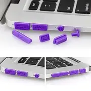Colorful Soft Silicone Anti Dust Plug Ports Set For Macbook Air 11.6 13.3 24 BLACK