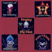 10 Disney Villains Chibi Large Stickers - Rewards - Maleficent, Jafar, Ursula