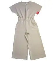 NWT Spanx 50625T AirEssentials Cropped Wide Leg Jumpsuit in Tahini L Tall