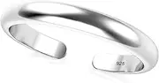 [GLOW SPECTRA JEWELS] Sterling Silver Ring Stamped 925 Adjustable 2.2mm Plain Band Toe Ring Mid Ring, Silver, No Gemstone