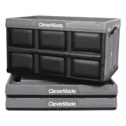 Collapsible Storage Bin, Stone, 3PK - 46L (12 Gal) Stackable Storage Containe...