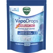 Vicks Vapodrops Xtra Strong Menthol Blast 16 pack
