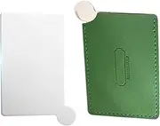 Shatterproof Stainless Steel Compact Mirror Unbreakable Makeup Mirror - Square Pocket Mirror with PU Leather Case Cover, Portable Purse Mirror, Travel Mirror Handheld Mirror for Women, Girls, Purse