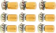 Aexit 9 (Control electrical) Pcs 50K ohm 3 Pins 6mm Split Shaft Rotary Linear Taper Potentiometers (39ry374qf370) w Knob