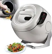 [generic] Automatic Cooking Machine, 2000W, 6L, Silver, Multi-functional Cooking Appliance, Rice Cooker, Stainless Steel, 360° Stir-Fry, 3 Levels, 7.4kg