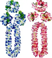 8PCS Hawaiian Leis Luau Party Decorations Tropical Party Favors Lei Hawaiian Flower Perfect for Hawaiian Luaus Party Birthday Party Favors.