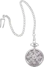 [OATIPHO] 1pc Pocket Watch Classic Watches for Men Man Watch Vintage Watches for Women Pendants for Necklaces Pendant Clasp for Necklace Minimalist Watch Of The Lid Locket Silver Quartz