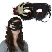 Creepy Skeleton Hand Dripping Blood Burlap Eye Mask Costume Accessory