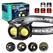 COB Owl Headlamp USB Rechargeable Headlight Magnetic Rear with Hook Tent Lamp